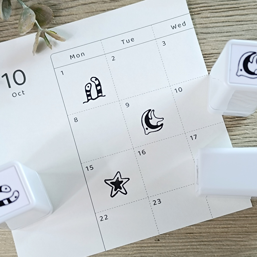 日本スタンプ工房愛．迷你浸透印章三入組 海洋生物/小狗