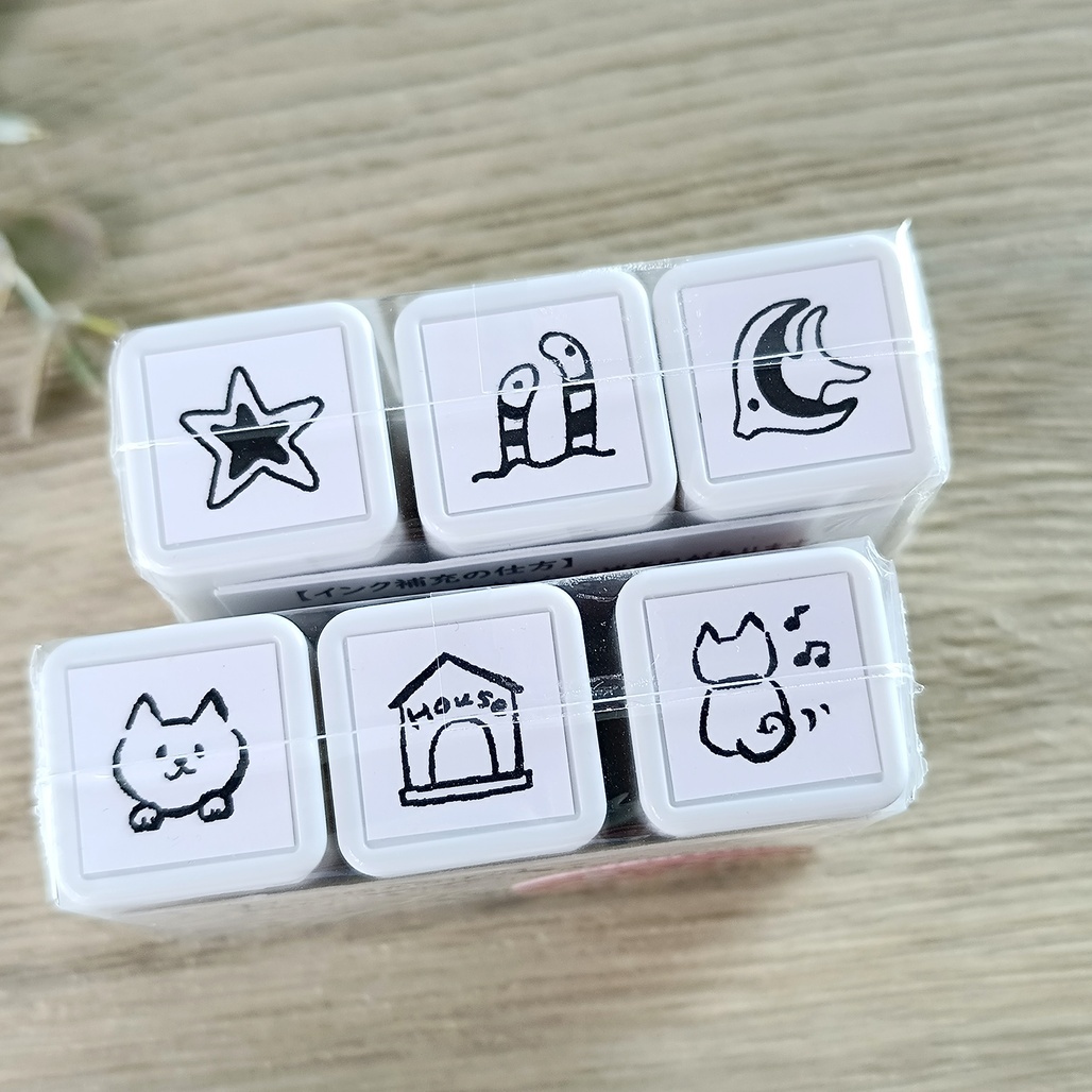 日本スタンプ工房愛．迷你浸透印章三入組 海洋生物/小狗