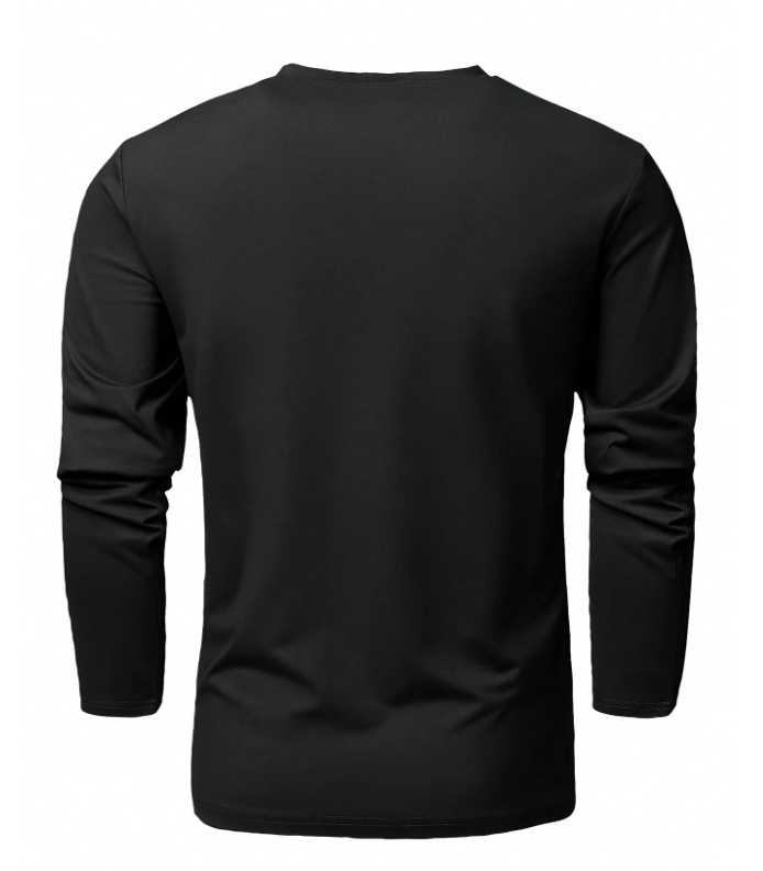 KADMAX大尺碼 - 男士胸前英文字圖案長袖TEE〈KSMS2701〉