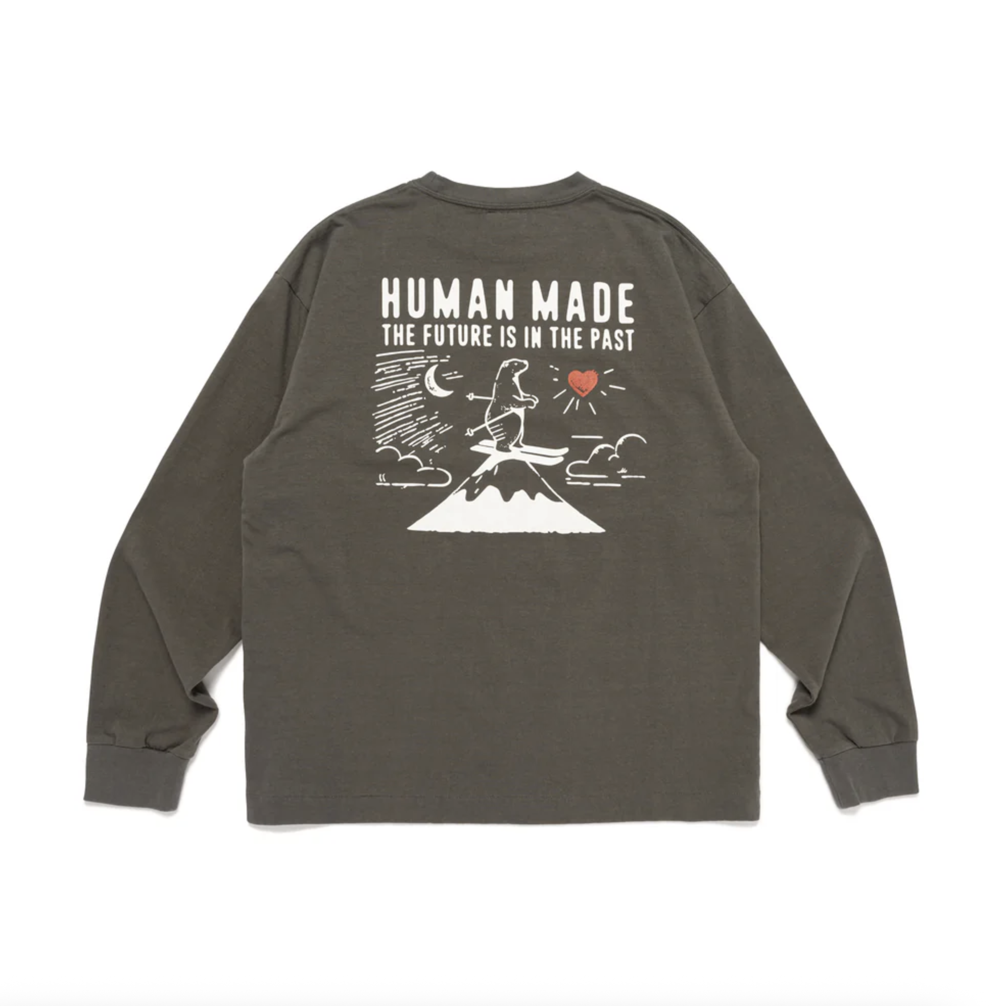-(B018)-HUMAN MADE GRAPHIC L/S T-SHIRT 長T 小愛心 登山北極熊 炭灰/黑/白色-HM30CS027