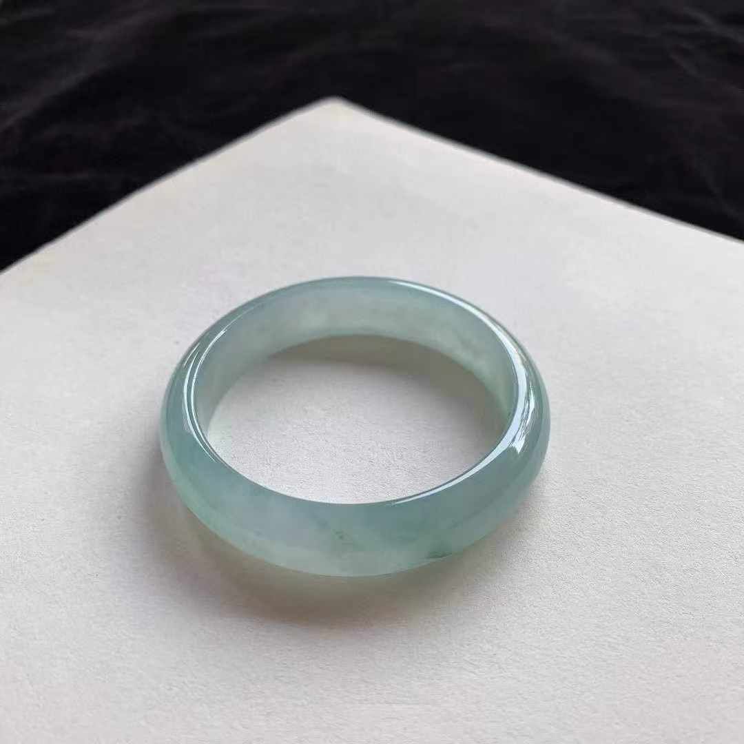 翡翠冰種晴綠正圈手鐲,天然翡翠A玉, 緬甸玉, Jade, Jadeite