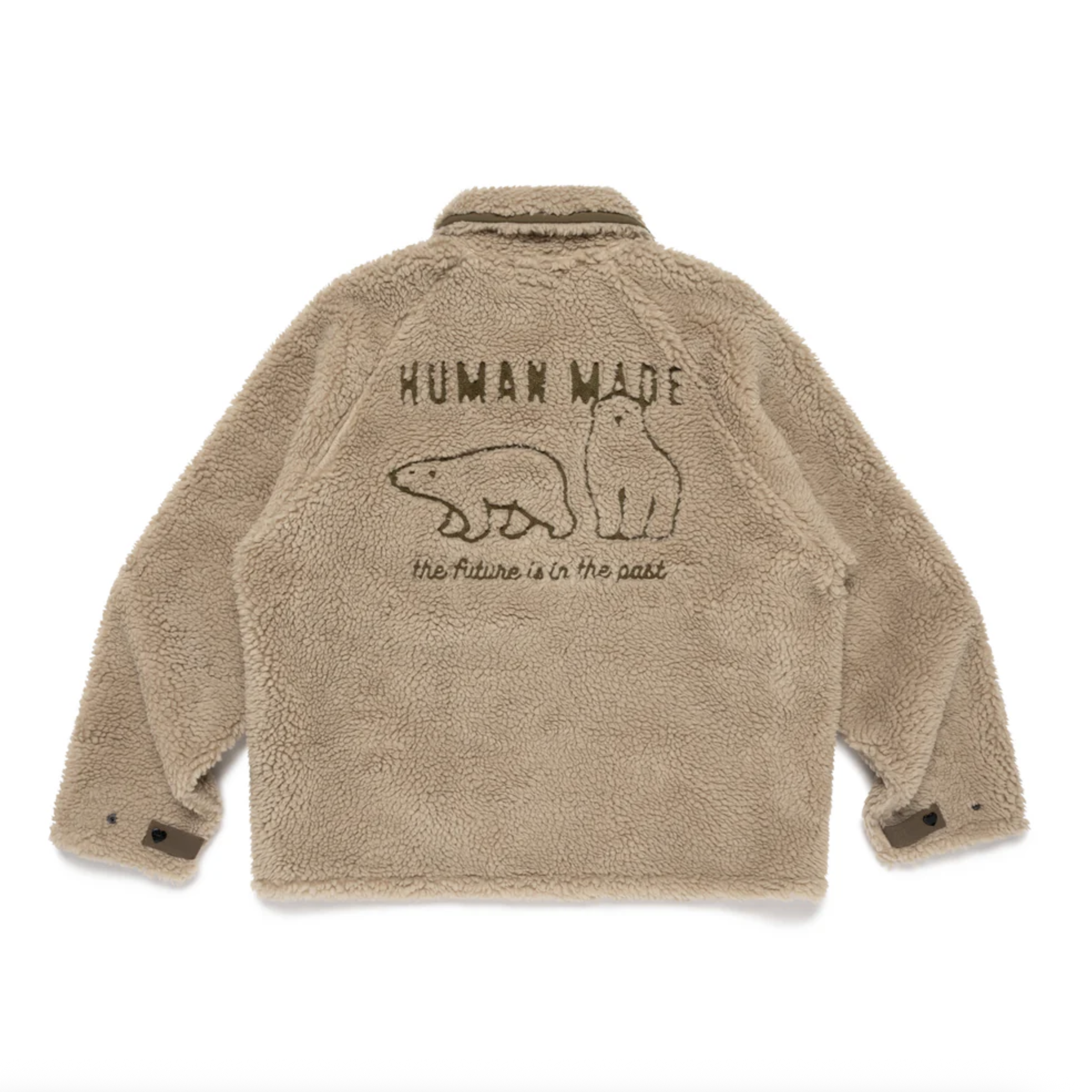 -(B024)-HUMAN MADE FLEECE JACKET 北極熊 搖粒絨外套 紅/卡其-HM30JK025