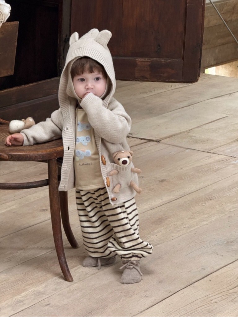 軟萌小熊針織帽外套