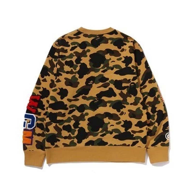 Bape 1st Camo Shark Crewneck Sweat Shirt 黃迷彩 大學T 長袖 BAPE-503 [台灣現貨]