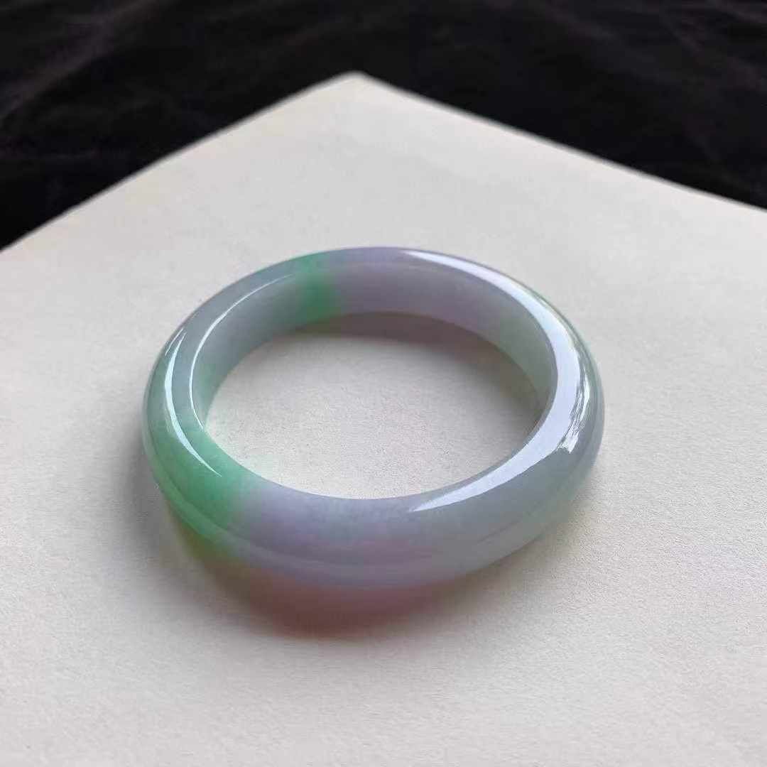 127566 58.8mm翡翠冰春彩正圈手鐲 (58-60)