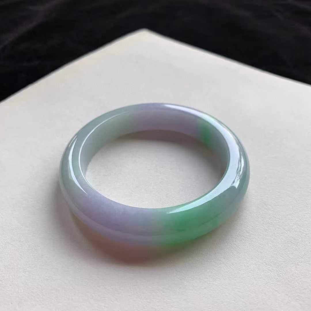 翡翠冰春彩正圈手鐲,天然翡翠A玉, 緬甸玉, Jade, Jadeite