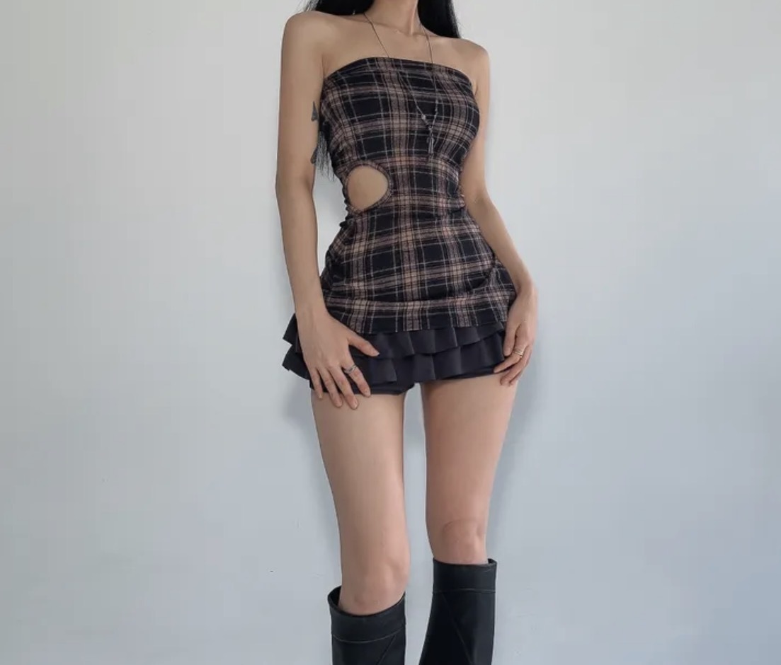 ❥現貨 設計款露腰平口背心