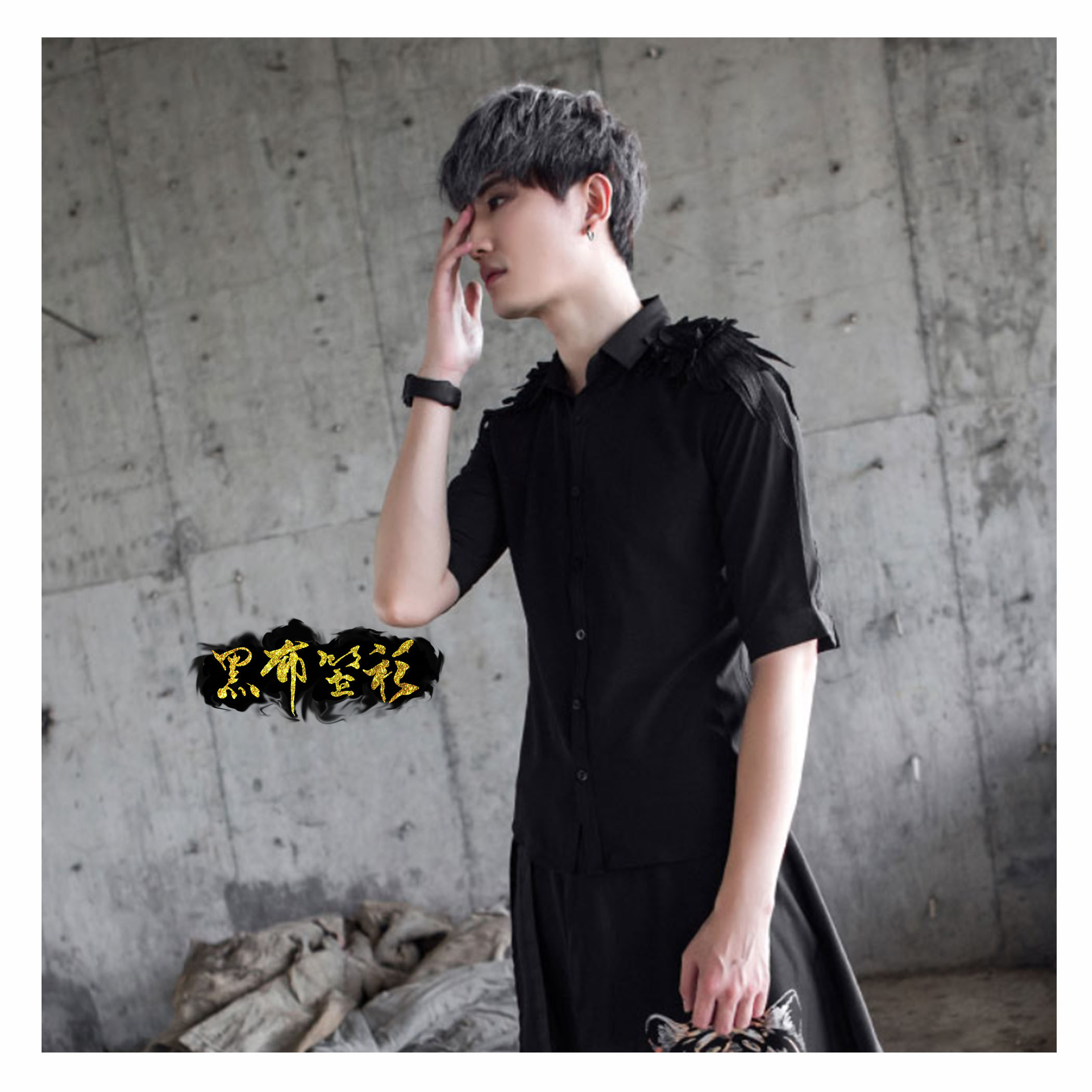 天使翅膀-造型修身襯衫(五分袖/長袖)