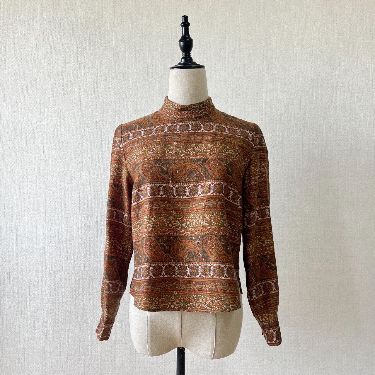 日本製啡色民族風羊毛上衣