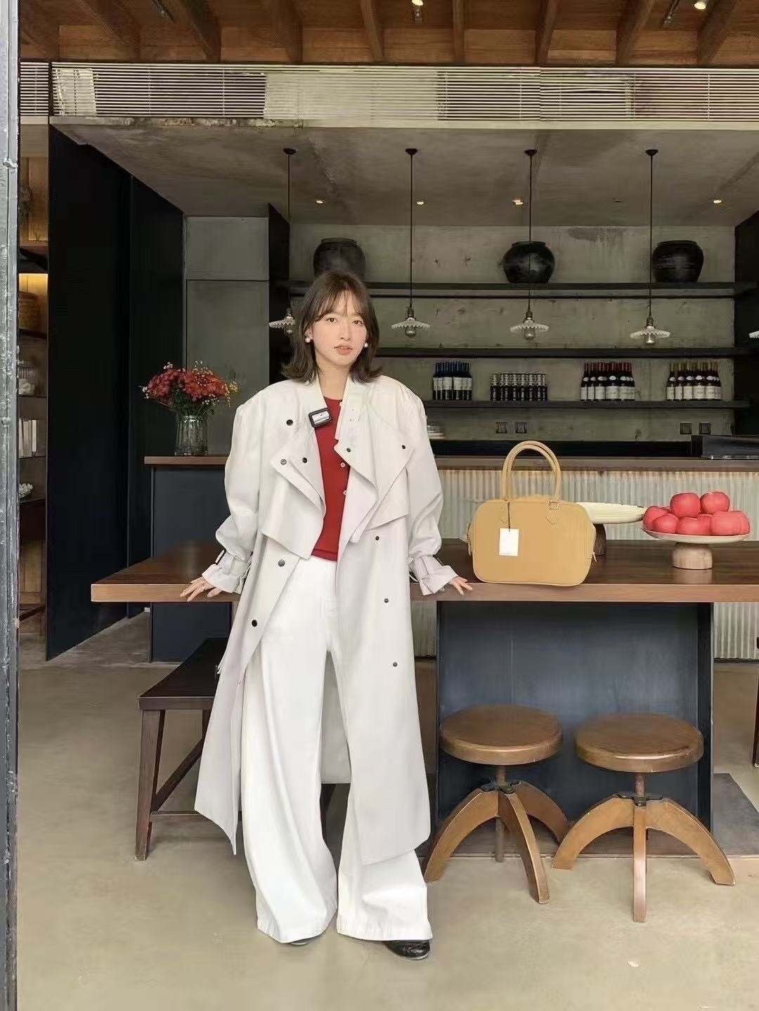 106 經典質感長版風衣外套