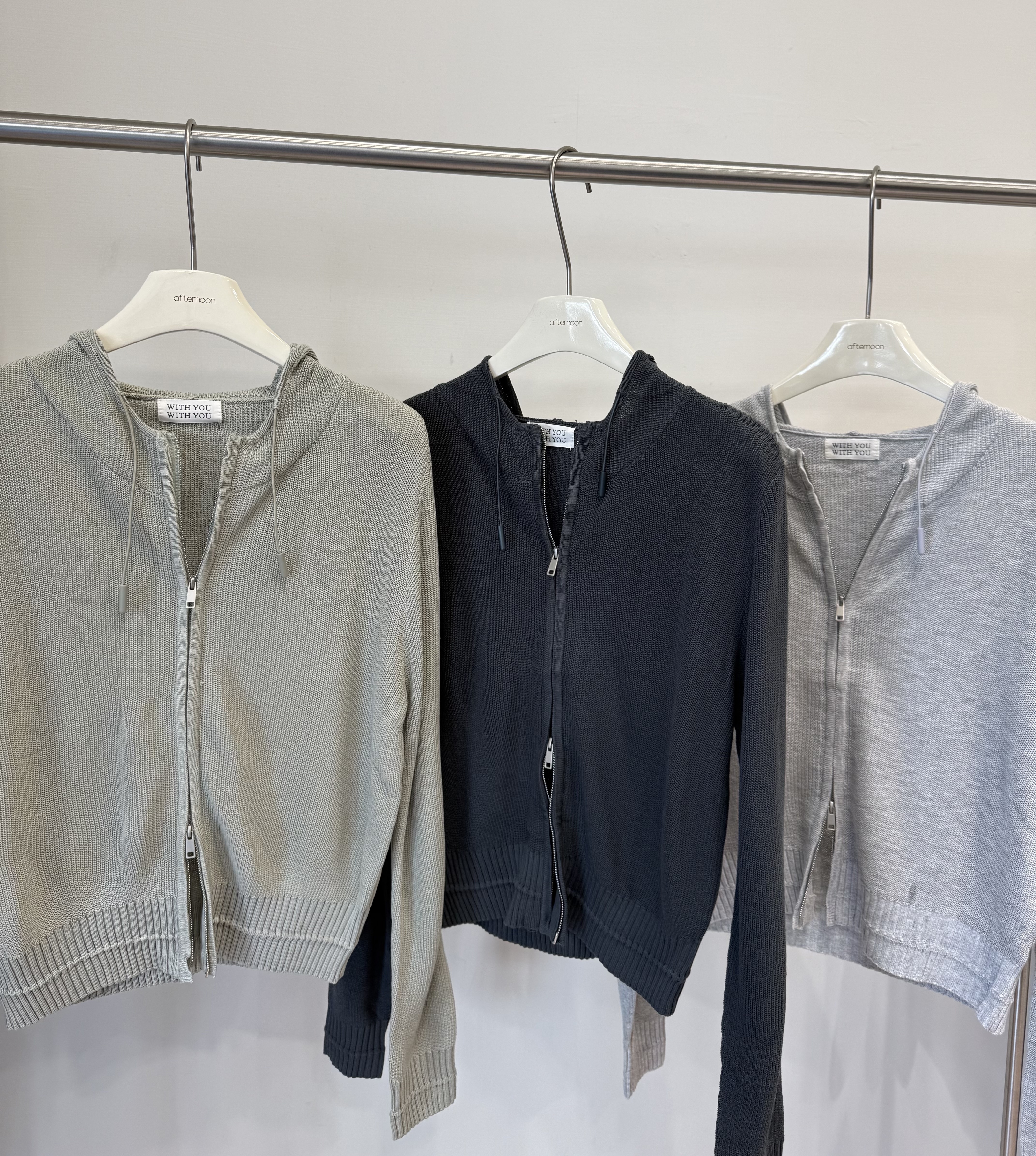 098 薄針織連帽外套