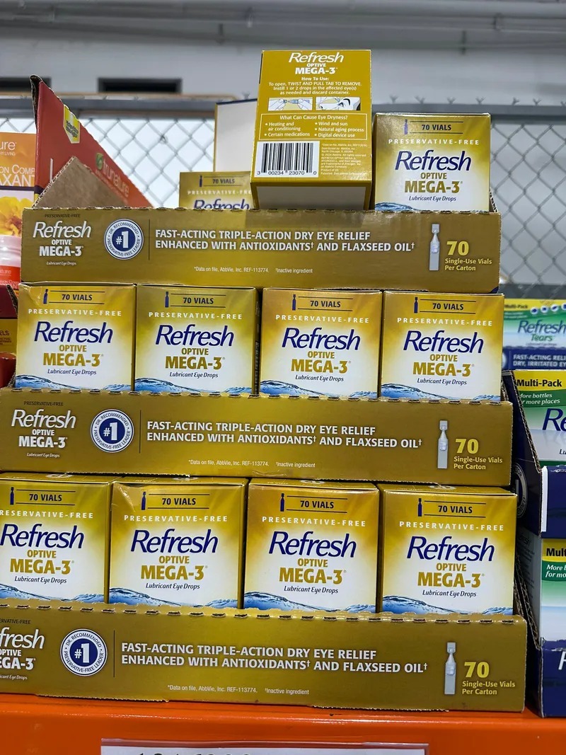 【直播】Refresh Optive MEGA-3 LL121118 潤滑劑眼藥水無防腐劑人工眼淚 (70支)