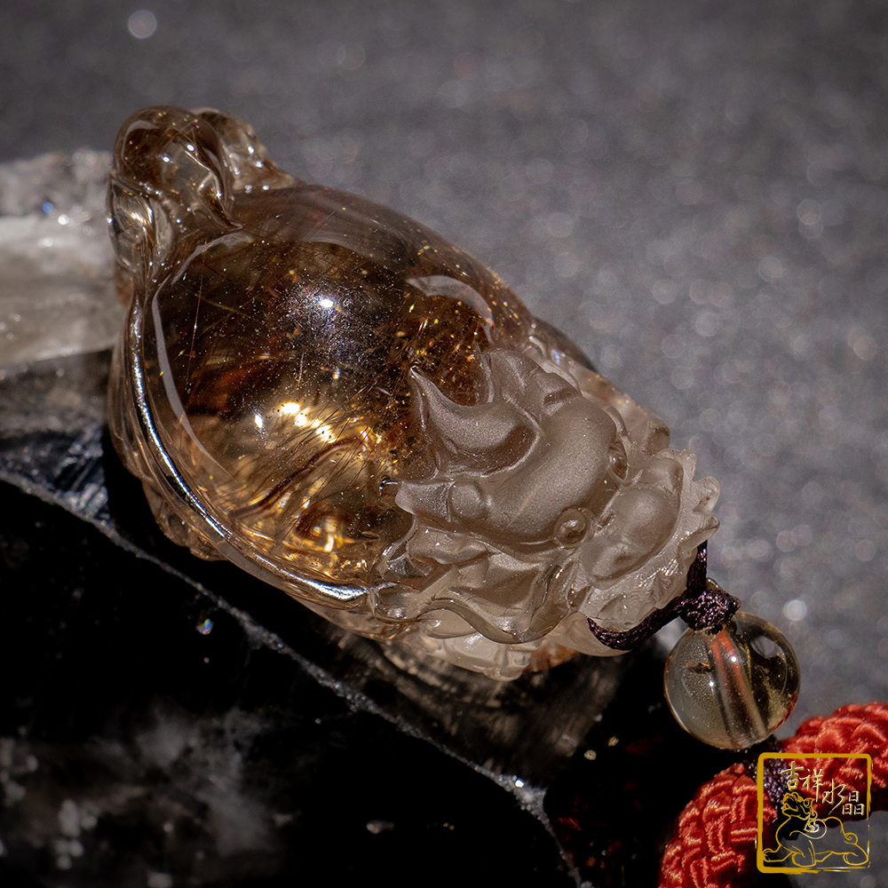 紅銅鈦晶龍龜項鍊 33g 富貴吉祥