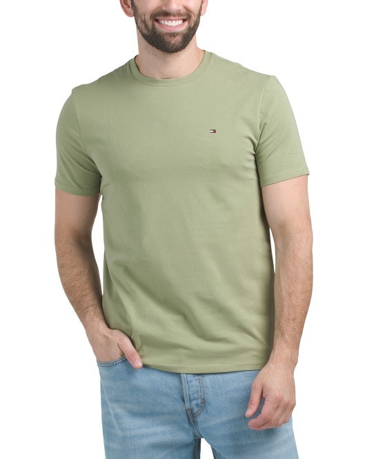 【直播】TOMMY HILFIGER LL121119 男裝圓領短袖上衣(淺綠色)