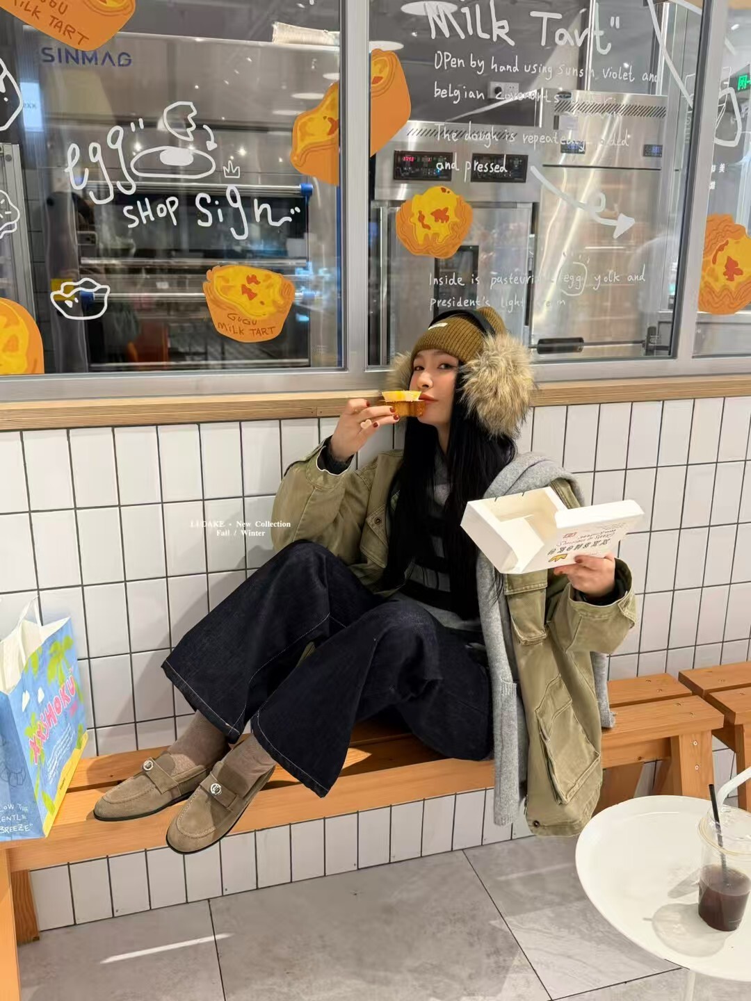 真皮羊京絨圓鎖扣樂福鞋(35-40)