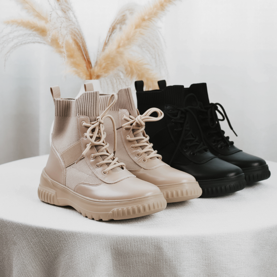 克洛伊 厚底真皮短靴(真皮女鞋/乳膠鞋墊//無痛增高)