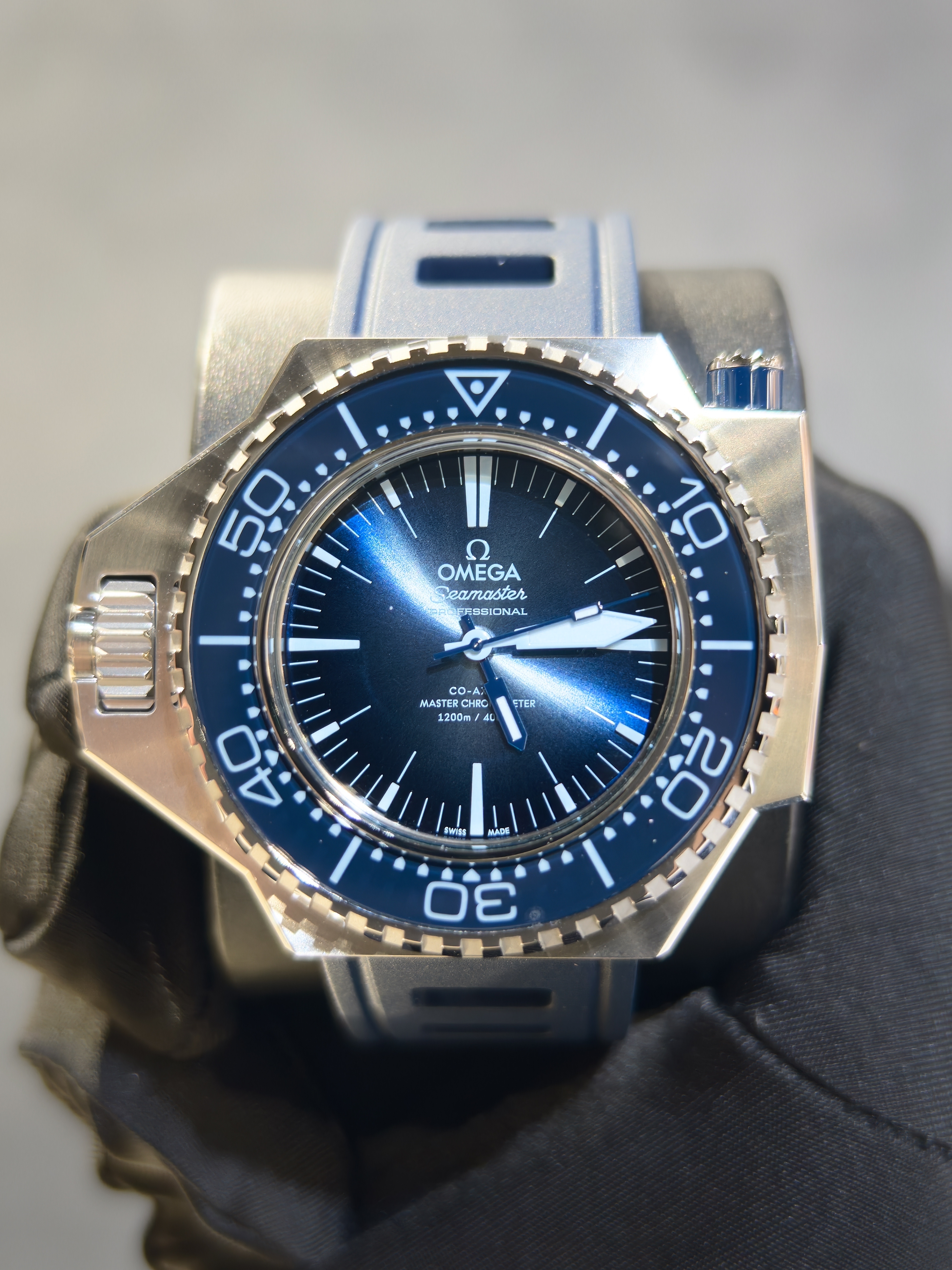 BRAND NEW OMEGA SEAMASTER PLOPROF 1200M 227.32.55.21.03.001 22732552103001 75th anniversary SUMMER BLUE DIAL O-MEGASTEEL RUBBER STRAP 55M