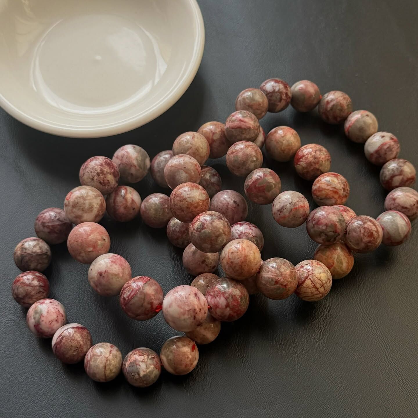 [原石] 原礦硃砂 避邪水晶 男款 水晶手串