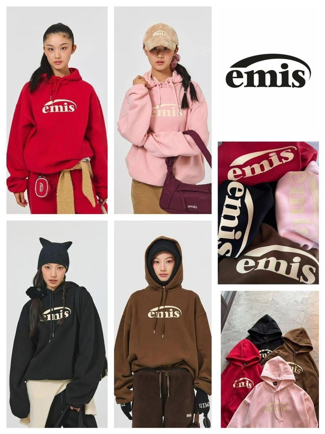 韓國 EMIS 大字母連帽加絨衛衣