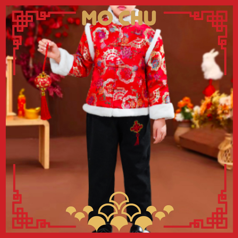 (110.130現貨)金扇吉祥加絨拜年服(二款)