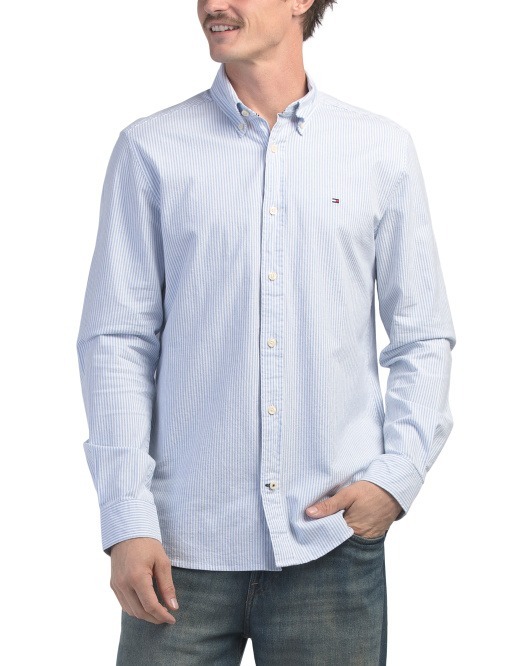 【直播】TOMMY HILFIGER LL121126 男裝條紋長袖襯衫