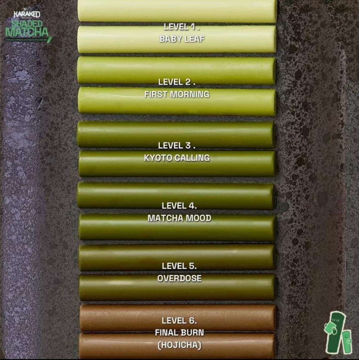 The Karaked Shaded Matcha  6色漸層抹茶朱古力條