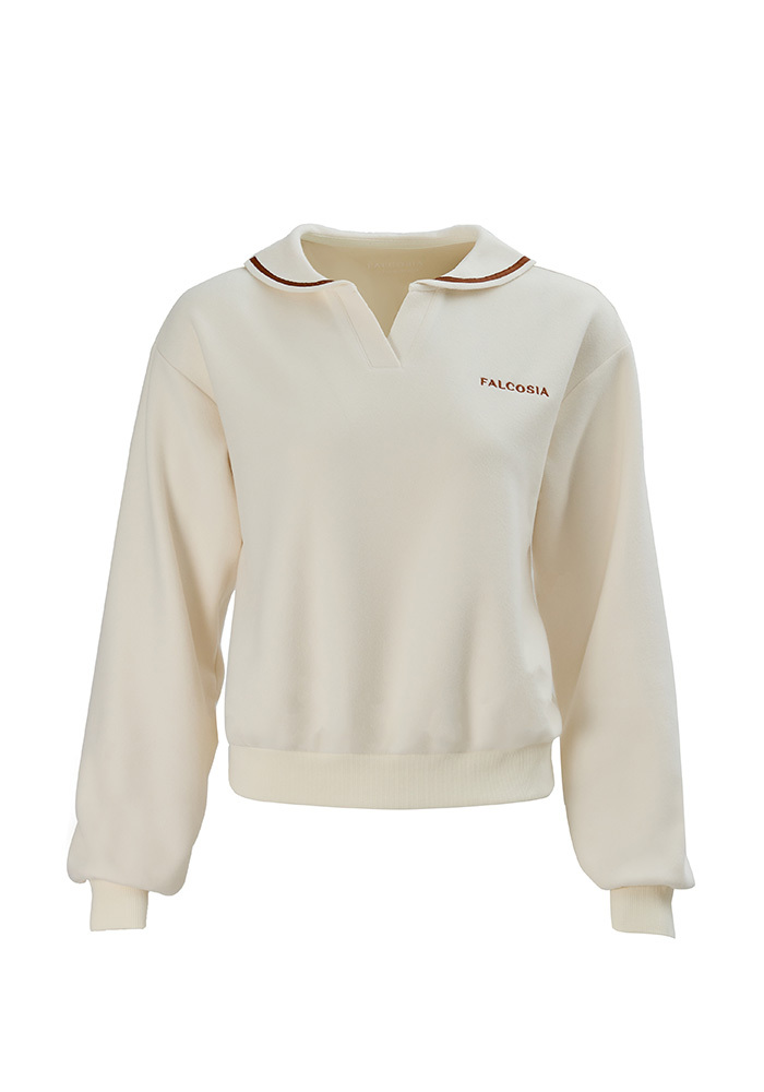 水手小領衛衣-晨光米白