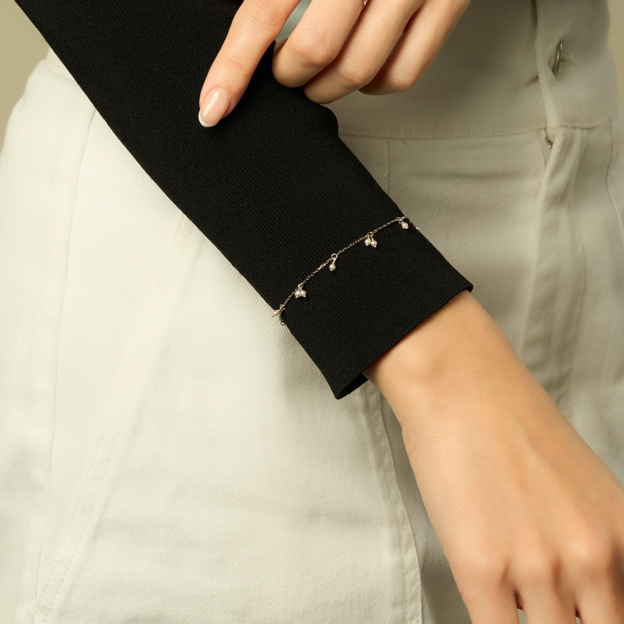 天然珍珠純銀手鍊,珍珠做成果實形狀的百搭款式