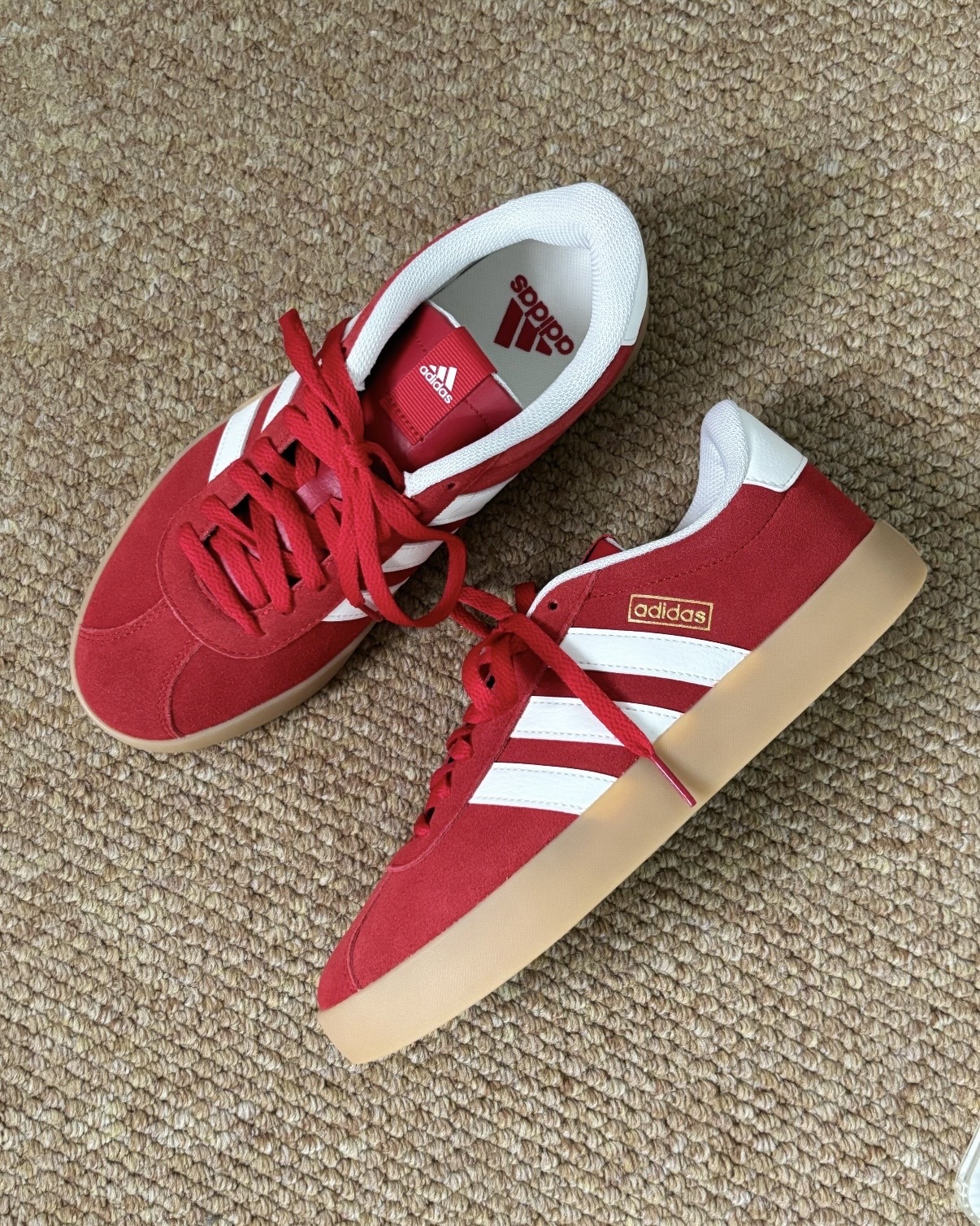 <單雙即享7-11免運🚚> ADIDAS NEO VL COURT 3.0 紅色 紅白 焦糖底 金標 男女鞋 KI5079 / 預購