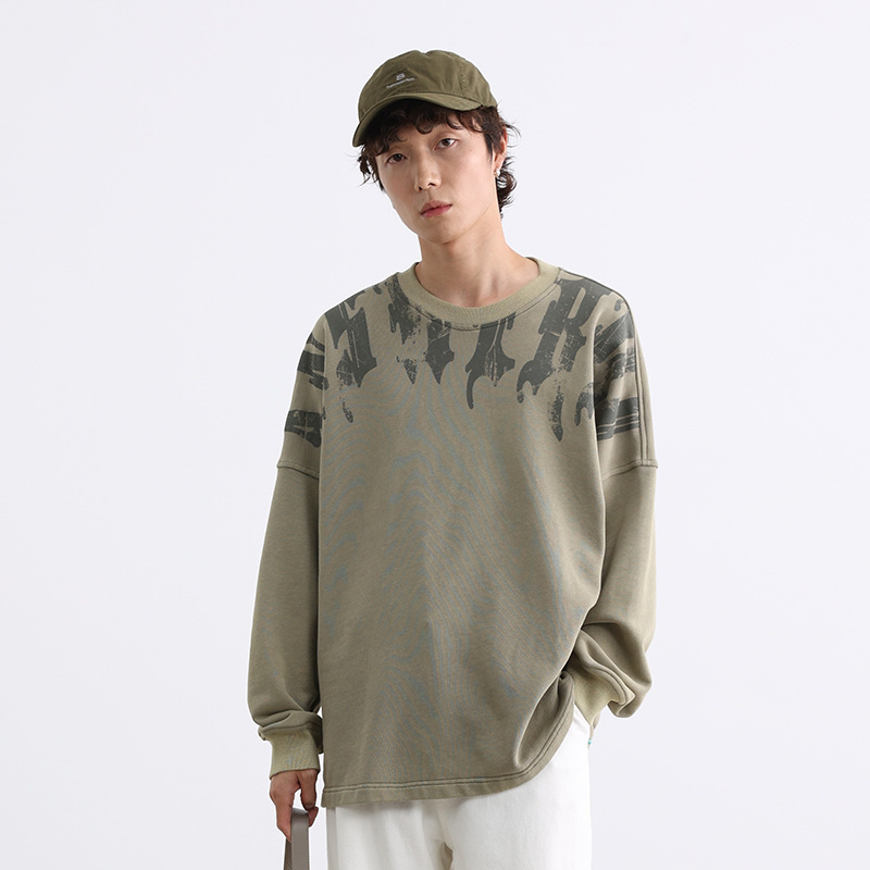 12M21 水洗做舊風街頭大學TEE 兩色