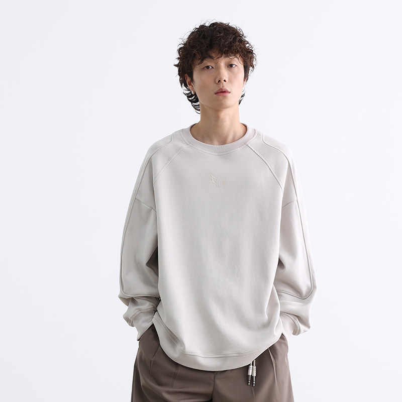 12M20 寬鬆落肩感刺繡大學TEE 三色