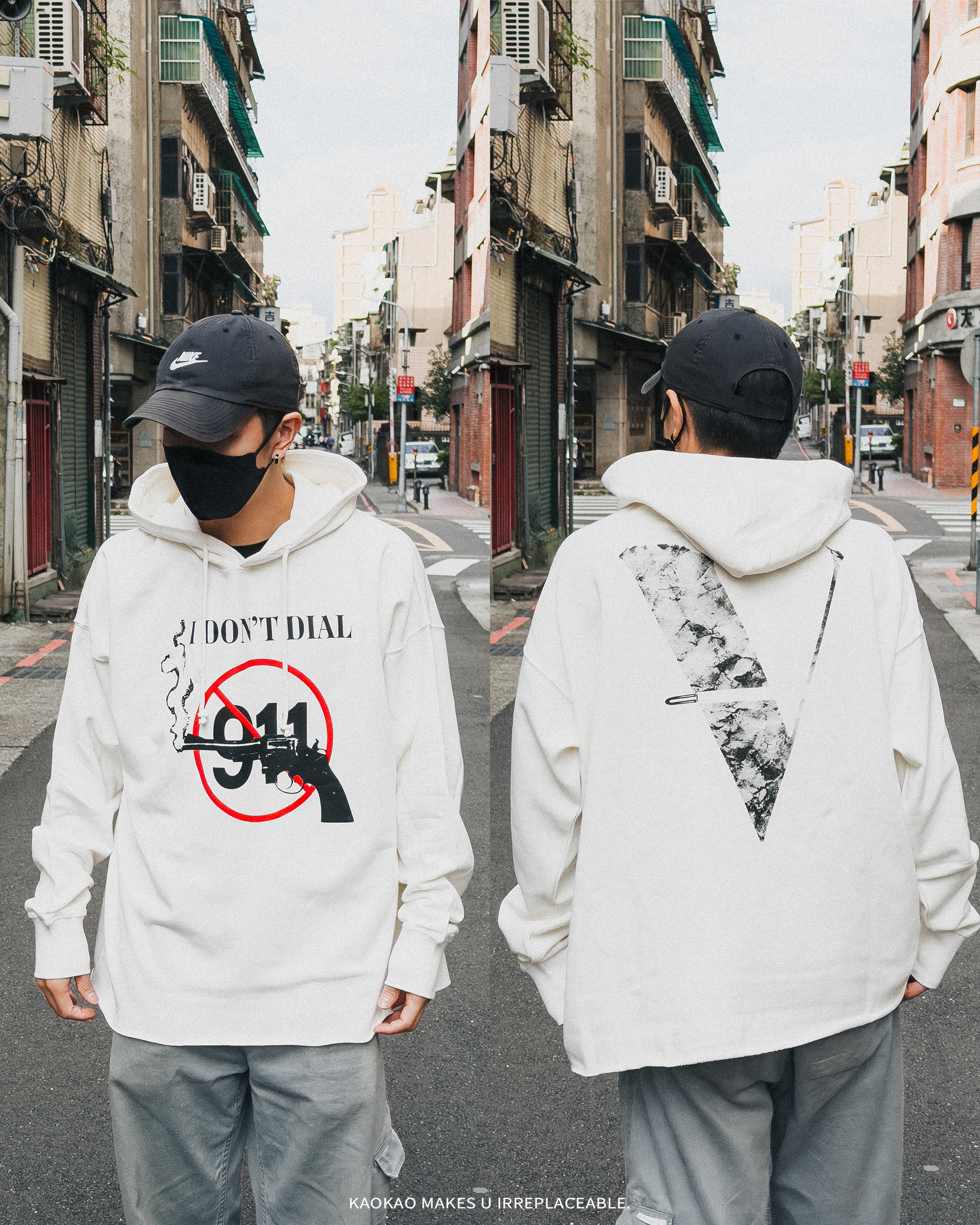 VLONE 禁止911 手槍 帽T