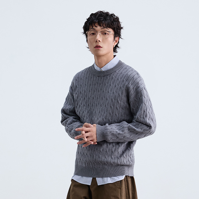 12M17 日系復古感麻花針織上衣 三色