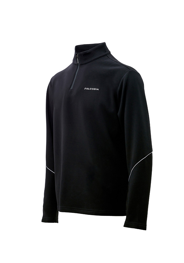 立領保暖機能男衫-烏黑