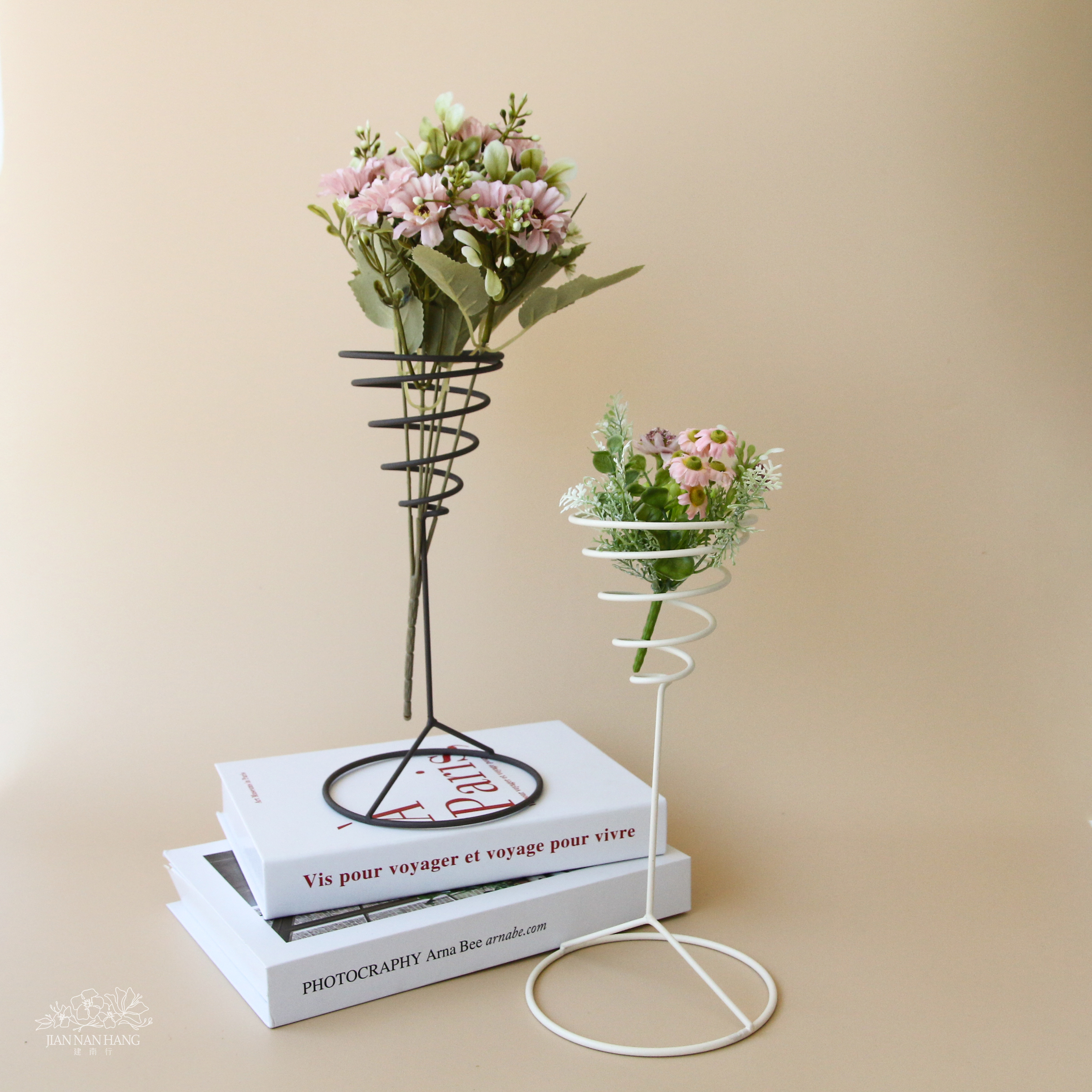 金屬花架 螺旋底座 2色