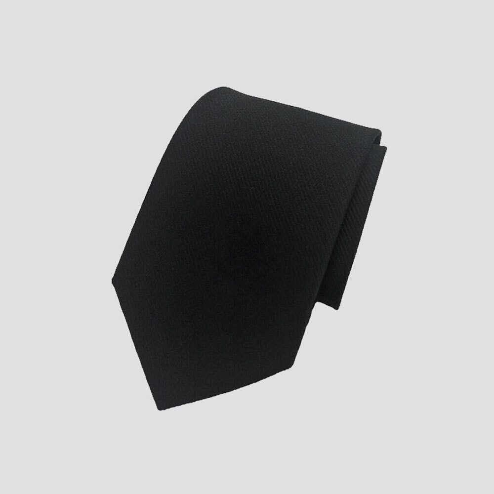 7公分拉鍊自動領帶-黑