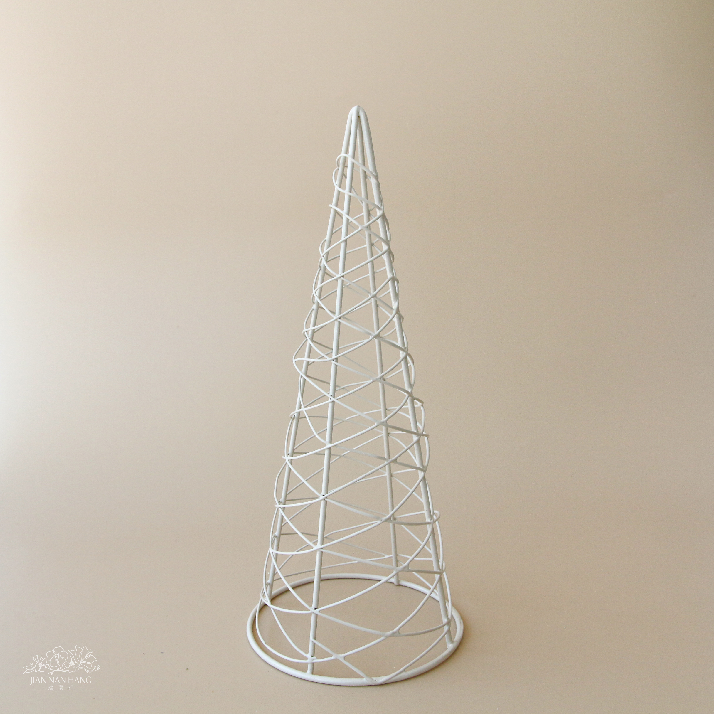 金屬花架 錐形纏繞枝架 白色 大