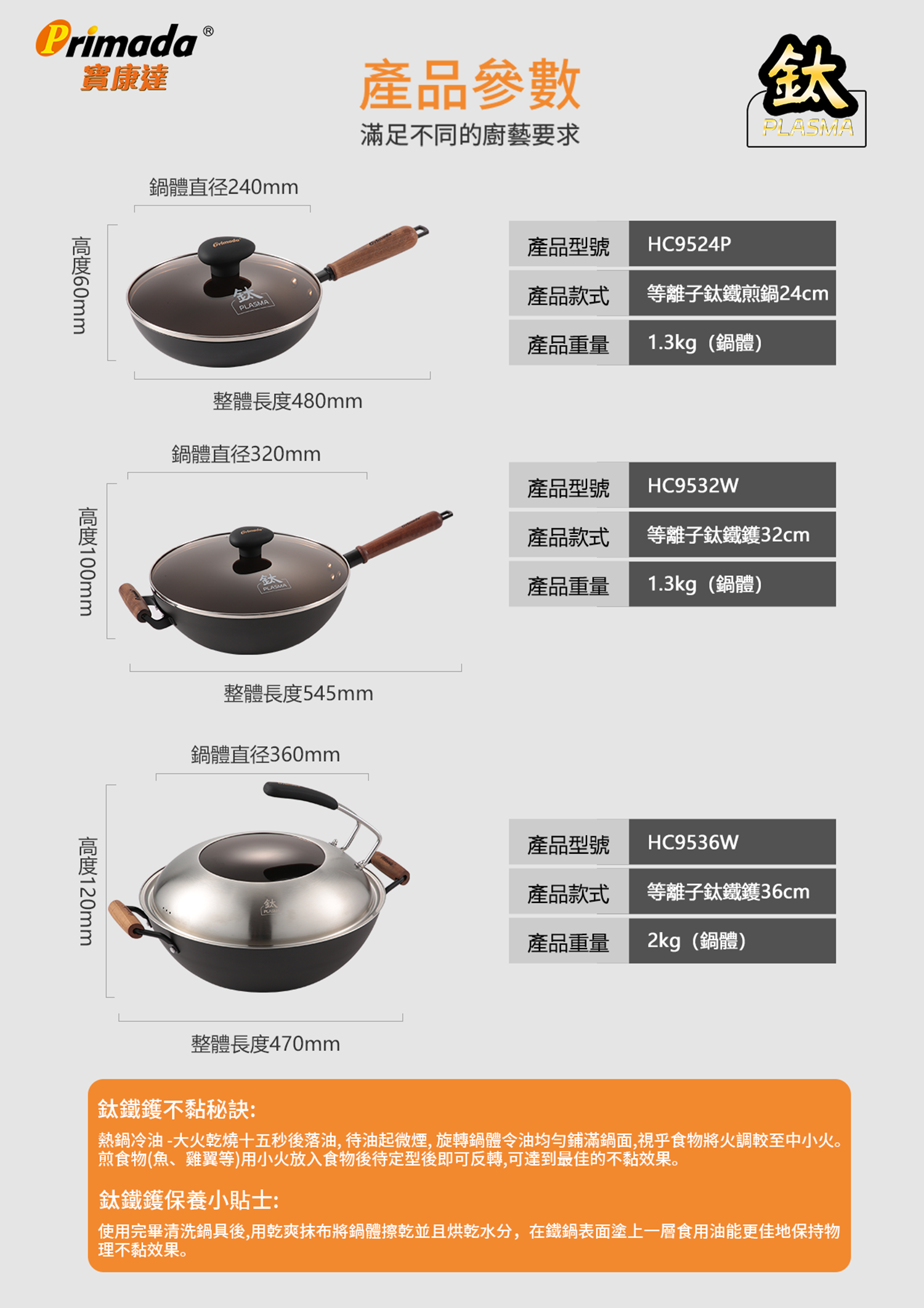 Primada 寶康達 等離子鈦鐵鍋