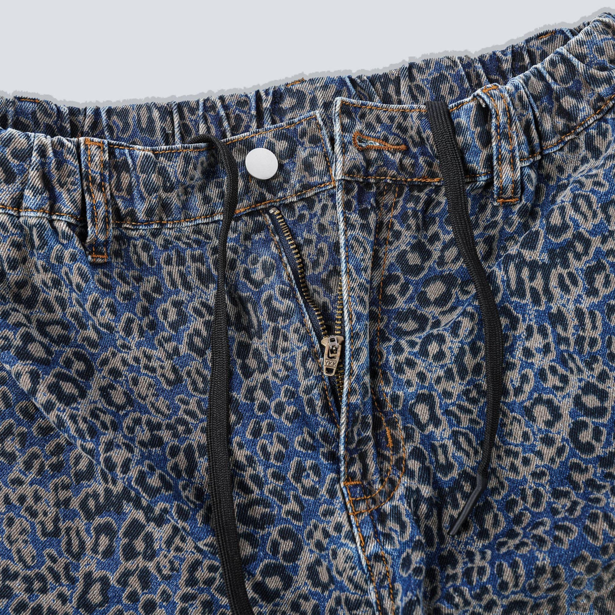 SBG 豹紋彎刀牛仔長褲 SB5828