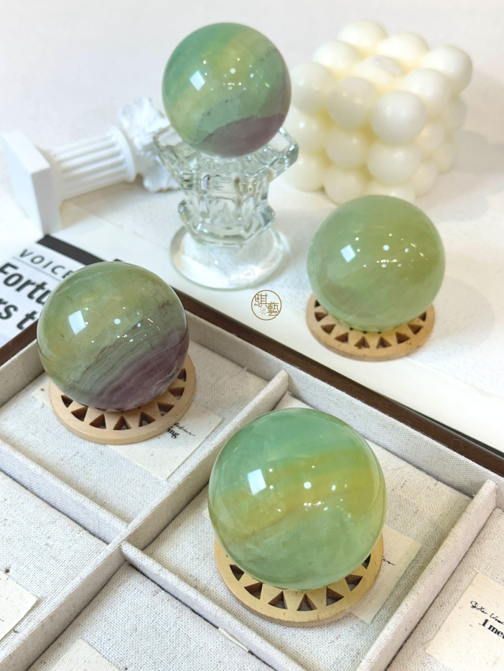 糖果螢石球｜柔和療癒・情緒平衡・空間淨化