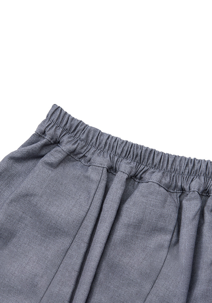 女童條紋百褶短裙-珍珠灰