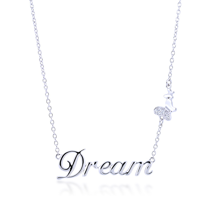 925純銀「Dream 夢想」晶鑽套鍊(16吋)-ADSNS0010