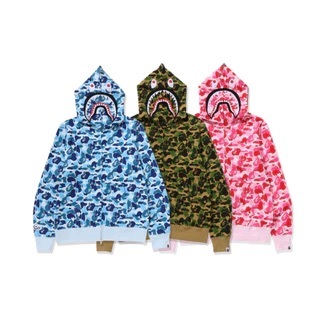 A BATHING APE BAPE ZIP SHARK JACKET WGM 鯊魚 連帽 外套 綠迷彩/藍迷彩/粉迷彩-0ZXSWM00915X0