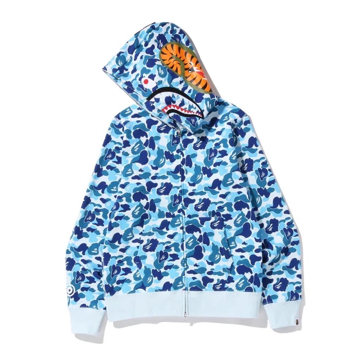 A BATHING APE BAPE ZIP SHARK JACKET WGM 鯊魚 連帽 外套 綠迷彩/藍迷彩/粉迷彩-0ZXSWM00915X0