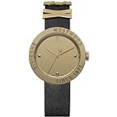 VV303BKGD 西太后 Vivienne Westwood 30mm 金色錶盤 黑色皮帶女裝手錶 (香港行貨)