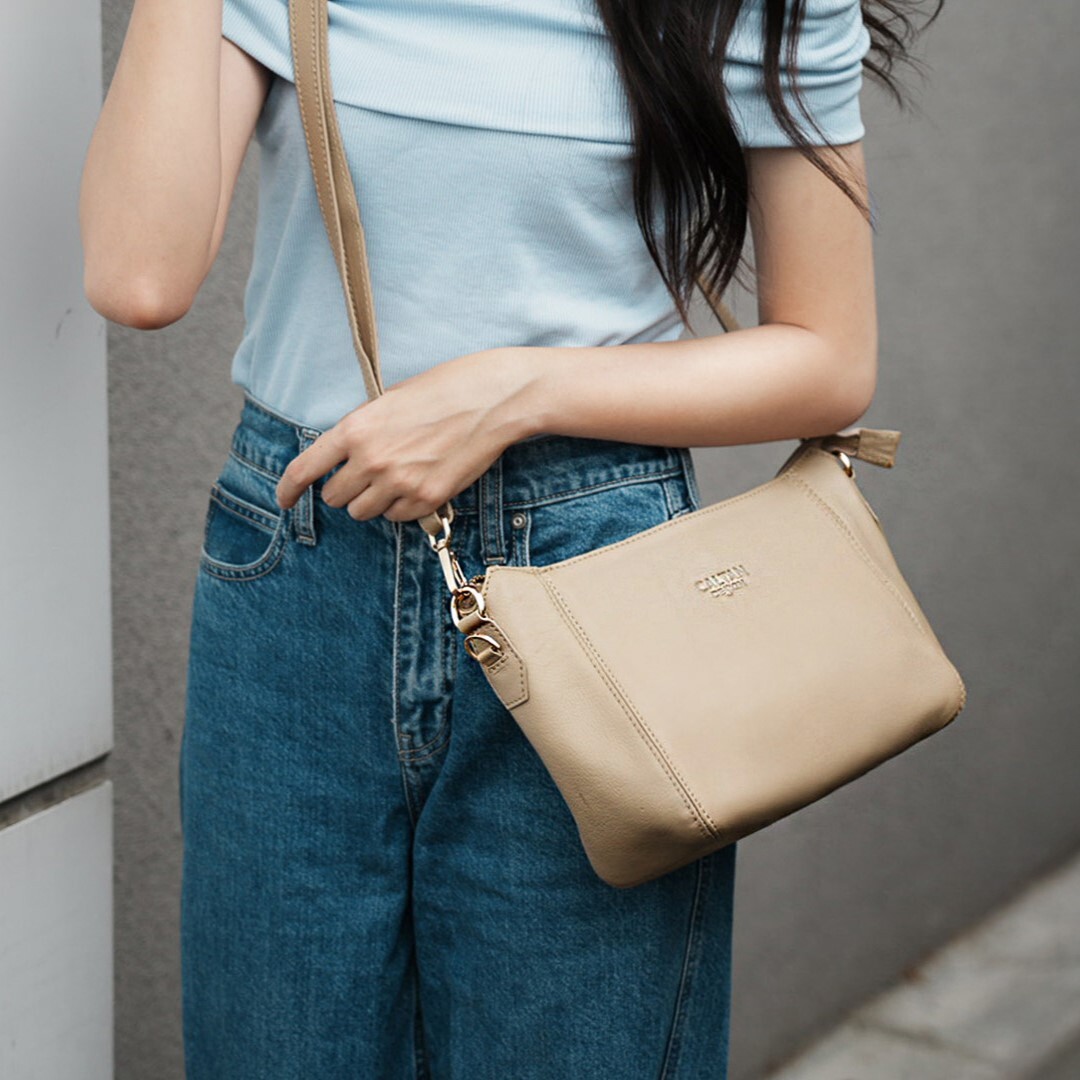 率性半月真皮斜背包-四色(5532)