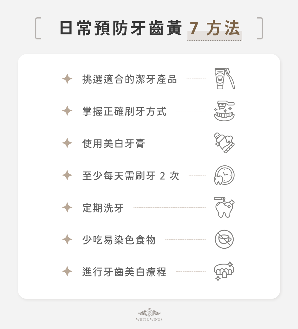 預防牙齒黃的 7 大方法