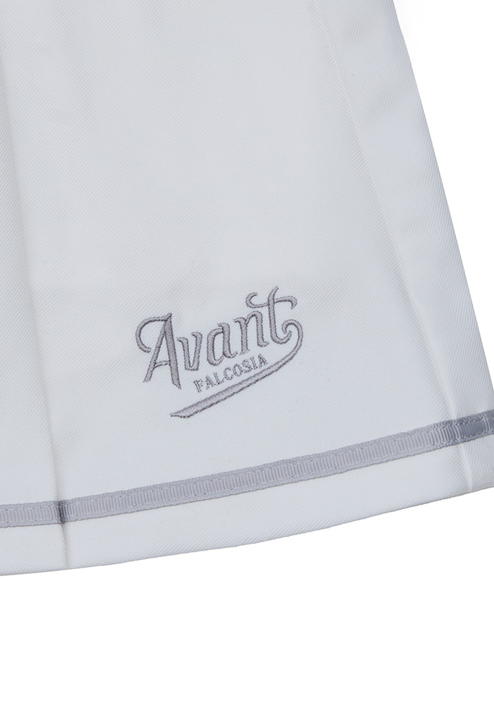 女童條紋百褶短裙-月華白