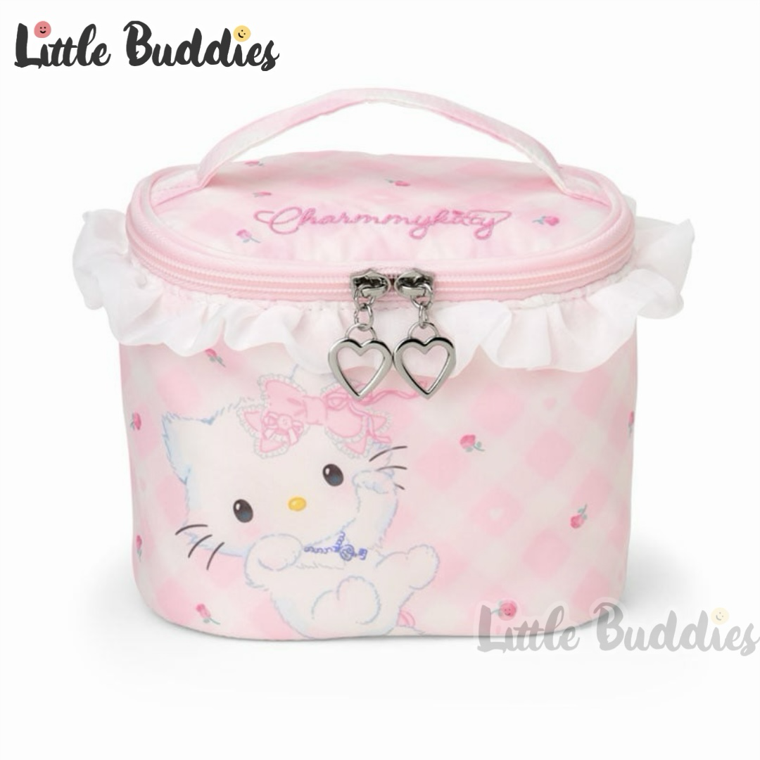 日本 Sanrio Charmmy Kitty 粉紅格仔系列 - 手提化妝袋