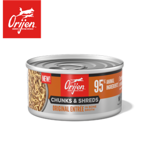 Orijen 渴望 - 奢華鮮肉 原味雞魚主食罐 (橙色) Chunks & Shreds Original Entree 85g